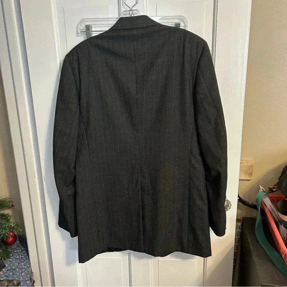 Brooks Brothers 1818 Grey Wool Pin Stripe Suit Sz Large Made In USA - Picture 6 of 8